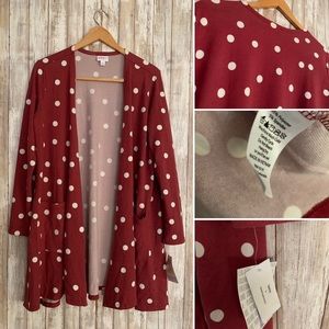 NWT Lg LuLaRoe Wine Caroline Pocket Open Cardigan